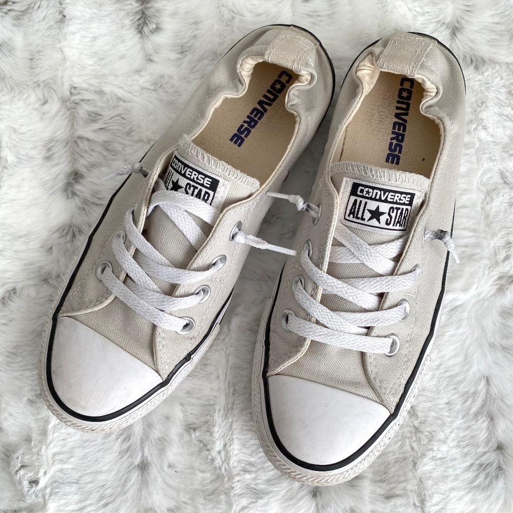 Converse Women's Low Top Sneakers in Off-White and Black